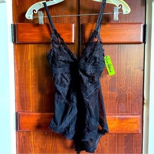 NWT Sam Edelman Black Lace Bodysuit Medium